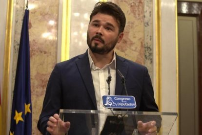 Gabriel Rufián (ERC), en una comparecencia el lunes 29 de mayo en el Congreso.-DAVID CASTRO