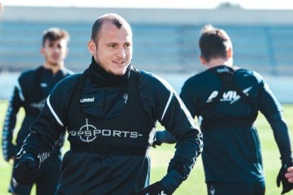 Roman Zozulya, en un entrenamiento del Albacete.-@ALBACETEBPSAD