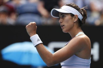 Garbiñe Muguruza, durante su victoria en octavos.-AP / ANDY WONG