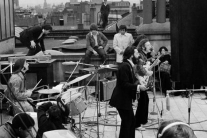 Los Beatles, en su mítico concierto en la azotea de Apple Records, en Londres.-GETTY IMAGES / EVENING STANDARD / HULTON ARCHIVE