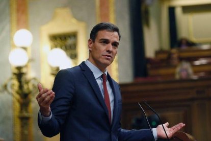 Pedro Sánchez, en el Congreso, el 27 de febrero.-EFE / J. P. GANDUL