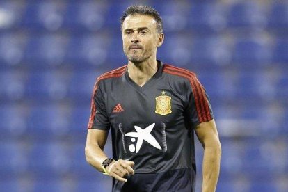 Luis Enrique, con la selección española.-
