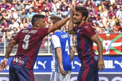 Enrich y Luna, cuando ambos compartían equipo con el Eibar.-EL PERIÓDICO