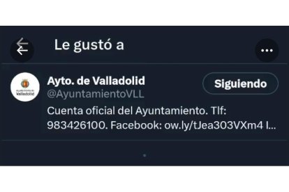 'Me gusta' de la cuenta del Ayuntamiento en la publicación contra Yesca.- E. M.