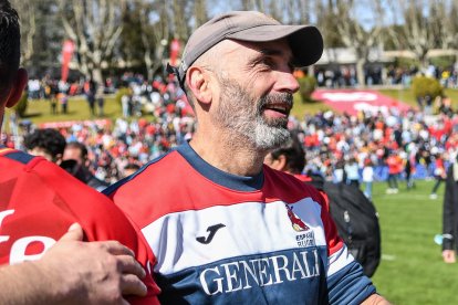 Miguel Velasco en un partido con el XV del León. / FERUGBY