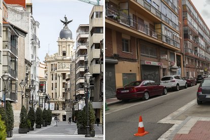 Calle Santiago, en la zona Centro, la de mayor renta de la ciudad y calle del Águila, en Pajarillos, con la renta más baja - J.M. LOSTAU