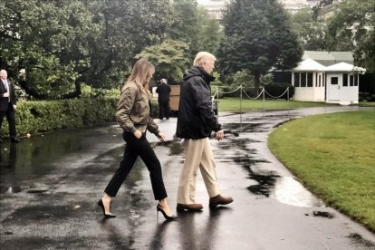 Melania Trump con tacones-TWITTER @USANewsAgency