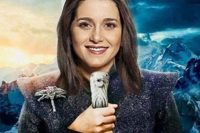 La imagen publicitaria que ha lanzado Ciudadanos en la que Arrimadas representa a Khaleesi, una de las protagonistas de Juego de Tronos.-TWITTER