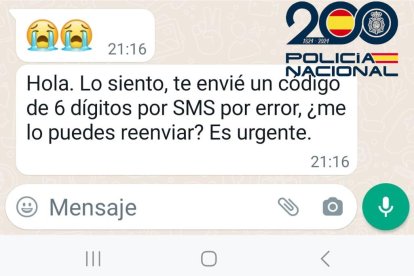 Así es el mensaje con el que se inicia la estafa.- E.M.