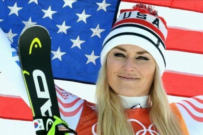 Lindsey Vonn, en los Juegos Olímpicos de Invierno de Pieonchang del 2018.-EFE / VASSIL DONEV