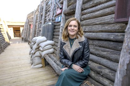 Jimena Díaz, en la trinchera del Museo de la Radiocomunicación Inocencio Bocanegra de Belorado. -ArgiComunicación.