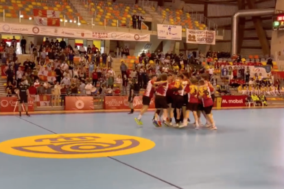 Selección juvenil celebrando el pase a la gran final. / E.M.