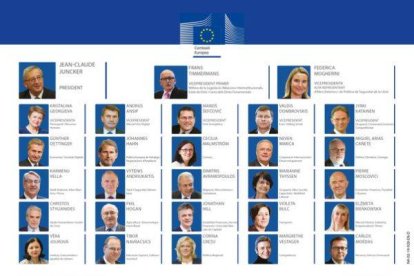 El equipo de Juncker en la Comisión Europea.-Foto: EL PERIÓDICO