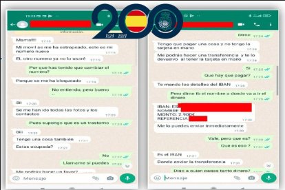 Imagen de una de las conversaciones en las que se produjo la estafa. E.M.