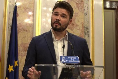 Gabriel Rufián (ERC), en una comparecencia el lunes 29 de mayo en el Congreso.-DAVID CASTRO