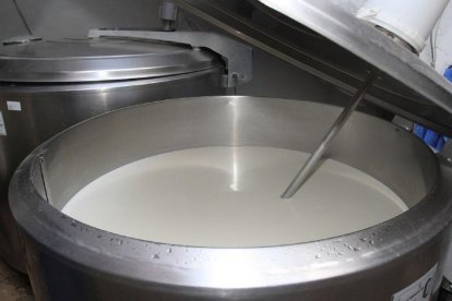 Leche almacenada en una explotación de la Comunidad. Las entregas siguen subiendo mientras los precios caen en España.-BRÁGIMO