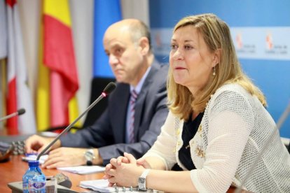La consejera de Economía, Pilar del Olmo, comparece en rueda de prensa de presentación de la contabilidad regional.-Ical