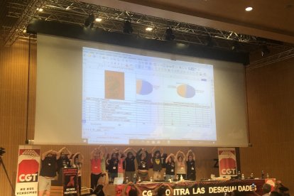 El XIX Congreso Ordinario estatal de CGT en Zaragoza, en el que se eligió a Miguel Fadrique.- E. M.