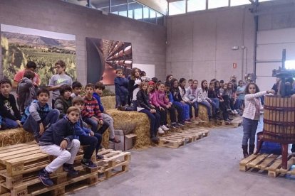 Los alumnos en el aula de formación de la bodega.-I.M.