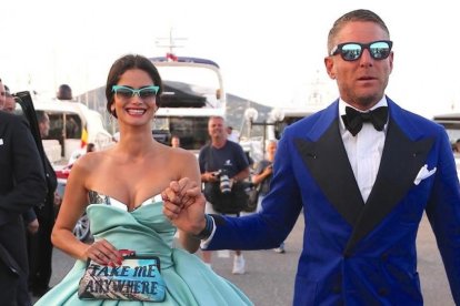 Lapo Elkaan y su novia, la modelo Shermine Shahrivar, en la fiesta solidaria de Leonardo DiCaprio.-GTRES