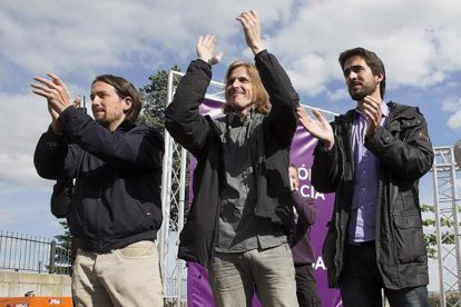 Pablo Iglesias, Pablo Fernández y Pedro de Palacio, en una imagen de archivo-E.M