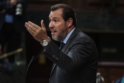 Óscar Puente, durante su intervención en el Congreso.- E. PRESS