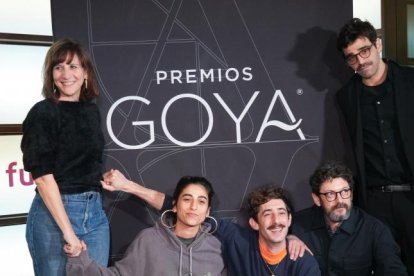 Malena Alterio, Carolina Yuste, Enric Auqer, Manolo Soto y David Verdaguer en el Auditorio Fundos para el encuentro de nominados. -J.M. LOSTAU