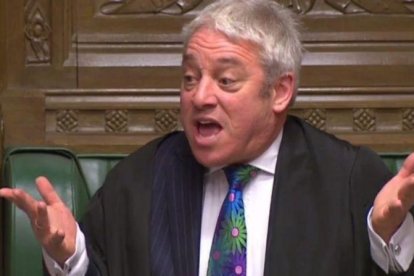 John Bercow, el portavoz del parlamento británico.-AFP