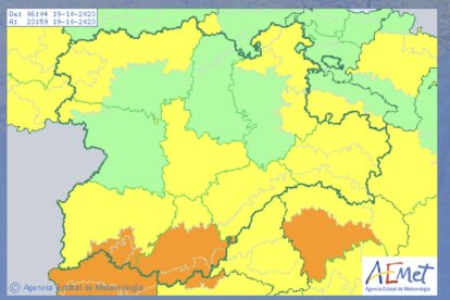 Mapa actual meteorológico de Castilla y León.- TWITTER DGCYL