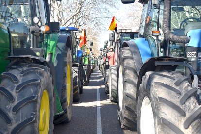 Tractorada en Valladolid en una foto de archivo. E. M.