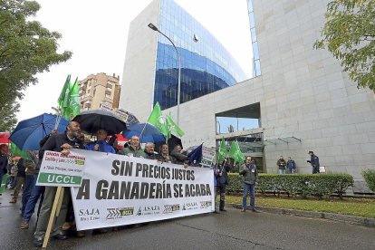 Manifestación de ganaderos de ovino de leche, el pasado 30 de octubre en Valladolid.-ICAL