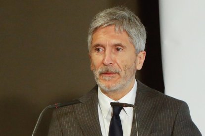 El ministro Marlaska, durante su presentación de Barcones.- J.M. LOSTAU