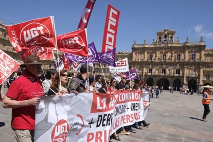 Imagen de la manifestación del 1 de mayo en Salamanca.-ICAL