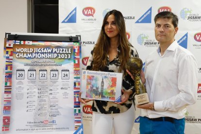 Blanca Jiménez, concejala de Turismo, Eventos y Marca Ciudad, en la presentación del tercer Campeonato del Mundo de Puzzles que se celebrará en Valladolid. -AYUNT VALLADOLID