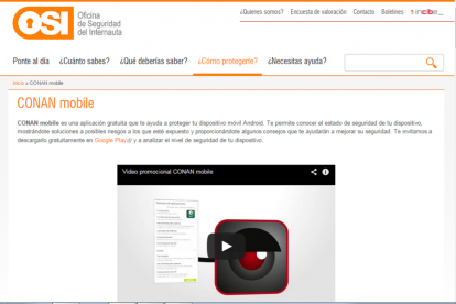 Explicación de la aplicación 'Conan Mobile'-Web oficial de la herramienta de seguridad 'Conan Mobile'