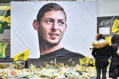 El homenaje a Emiliano Sala en Nantes, a principios de febrero.-LOIC VENANCE/ AFP
