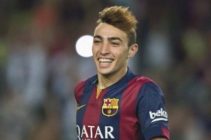 Munir celebra su gol ante el Elche en la primera jornada.-Foto: JORDI COTRINA