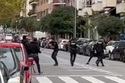 Momento de la pelea en Pamplona.