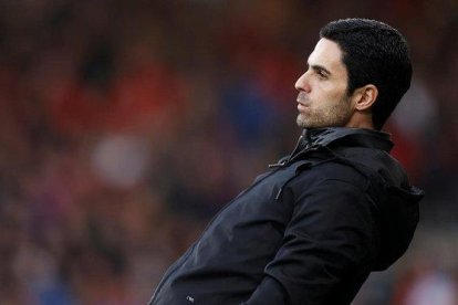 Arteta, en el estreno como entrenador del Arsenal.-