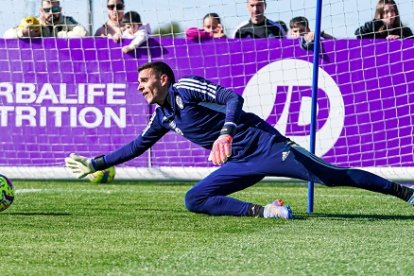 Masip, en el entrenamiento del lunes.