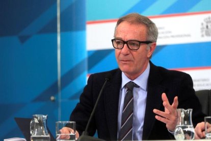 El ministro Guirao informa de los Presupuestos en el mundo del deporte, este jueves en Madrid.-EFE