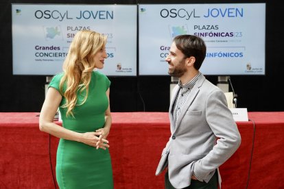 La viceconsejera de Acción Cultural, Mar Sancho, presenta los ciclos ''Plazas Sinfónicas'' y ''Grandes Conciertos Sinfónicos'' de la OSCyL Joven.- ICAL
