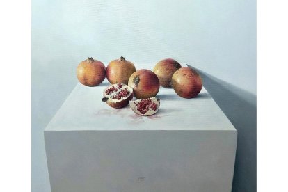 Una imagen de ‘Granadas II’, óleo realizado para la muestra.-E. RECHE