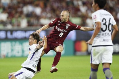 Andrés Iniesta, en su último partido con el Vissel Kobe.-TAKUMI SATO (AP)