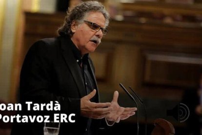 El comentario de Joan Tardà durante su intervención en el Congreso.-ACN