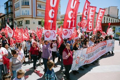 Imagen de la manifestación de 1 de mayo, día del trabajador, en Soria.-ICAL