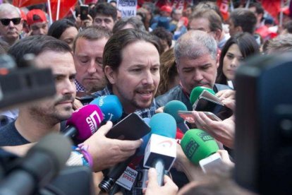 Pablo Iglesias: El Gobierno nos admitió en privado que fue un error reconocer a Guaidó.-PAUL WHITE