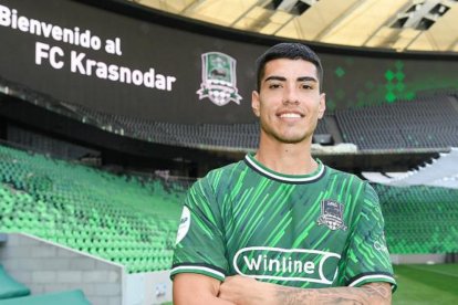 Olaza, con la camiseta del Krasnodar.