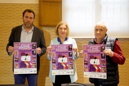 Óscar Puente, Elena Martín y Jesús Valverde, hoy, en la presentación de las jornadas. | ICAL