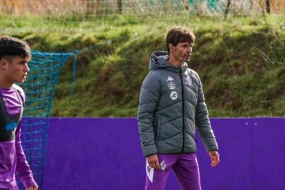 Álvaro Rubio, durante su primer entrenamiento con el Promesas.